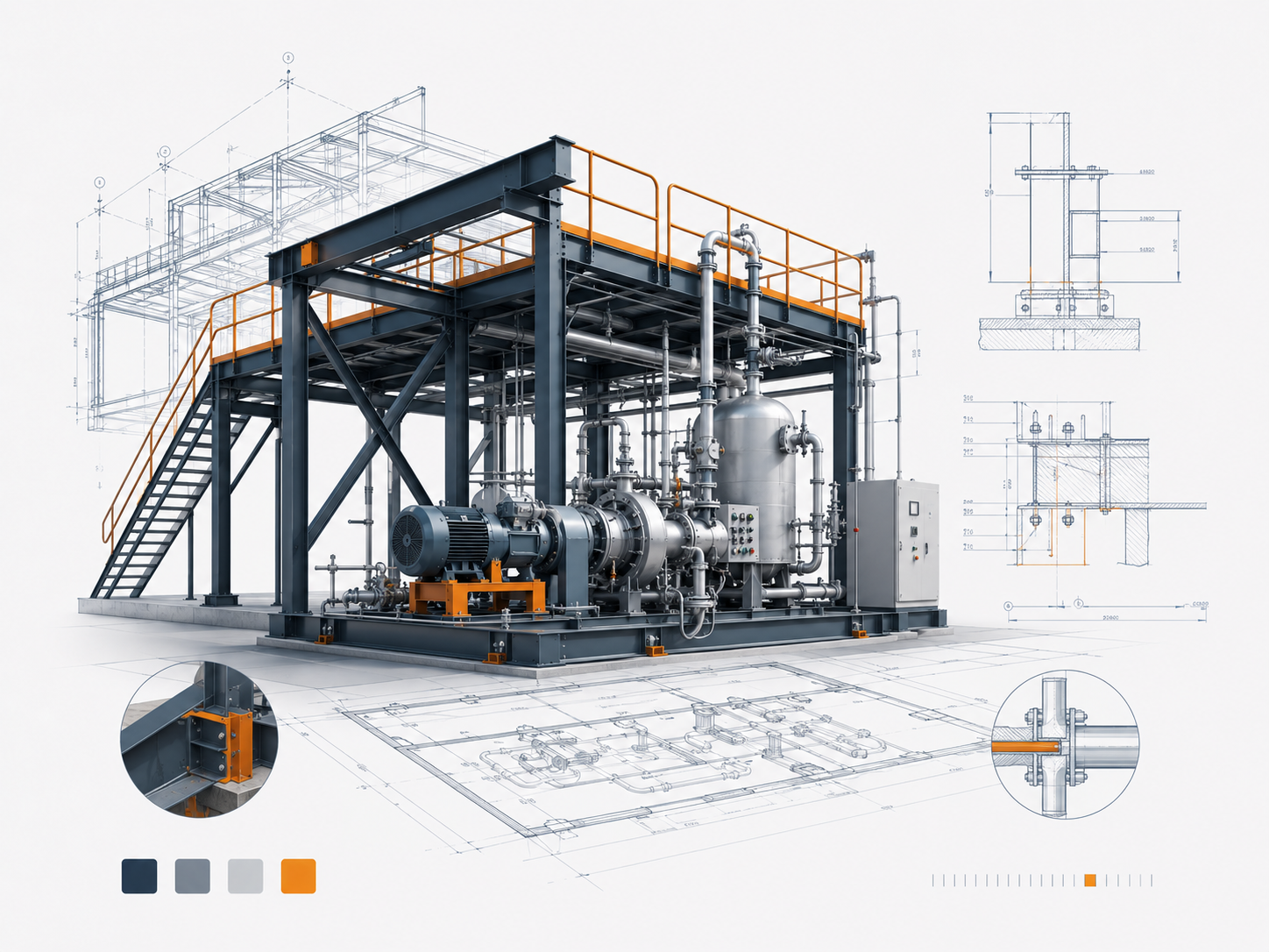 Mechanical, structural and fabrication drafting example
